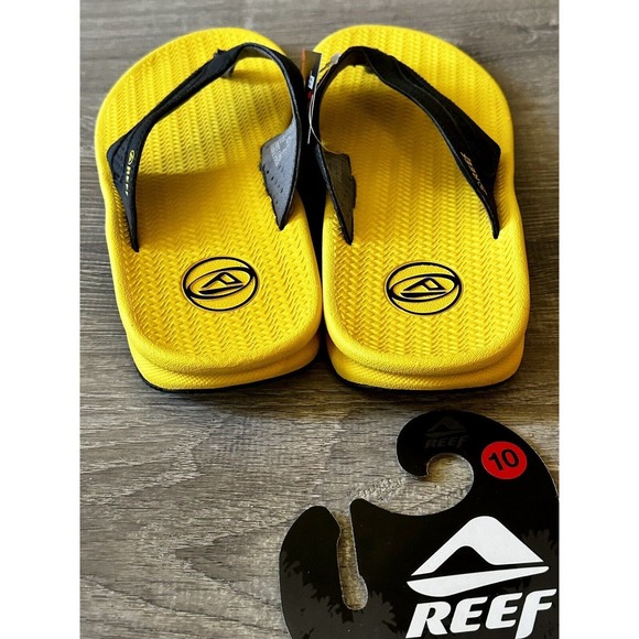 New Reef Flex Flip Flops Sandals, Yellow Grey (Men's Size 10) NEW! - Picture 6 of 7